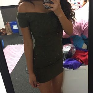 Body Con Off the Shoulder Mini Dress